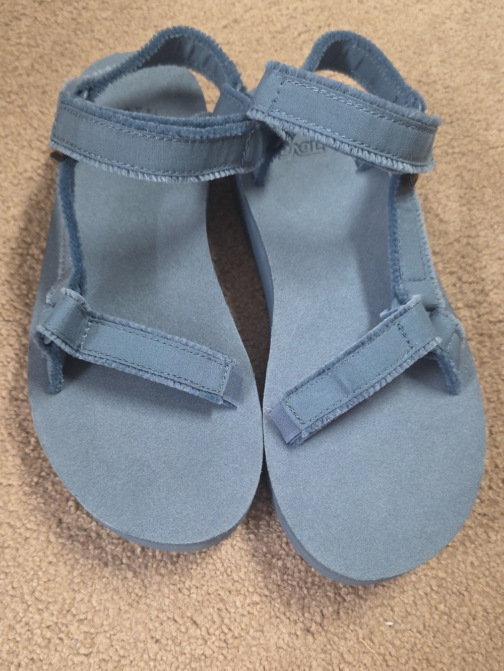 Sz 9 Teva Blue Mirage Flatform Universal Canvas Platform Adjustable Sandals